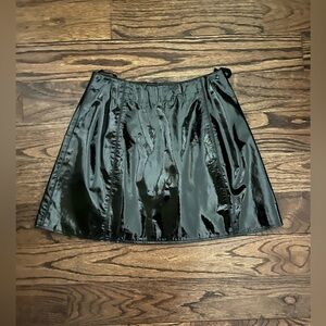Vintage Vakko Patent Leather Black Mini Skirt.  Size 6